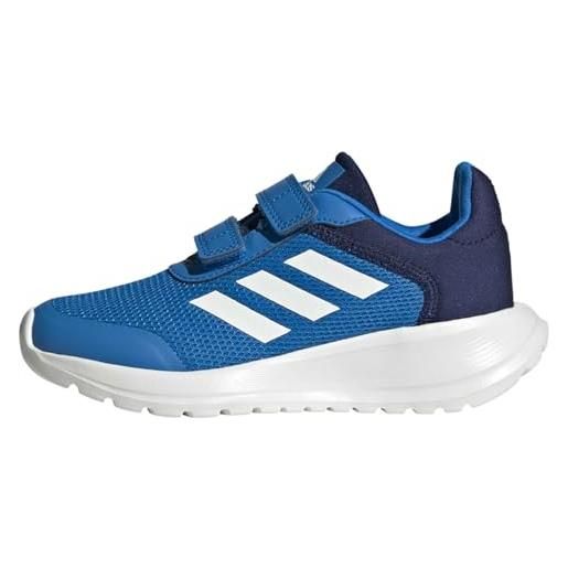 adidas tensaur run shoes cf, scarpe da corsa unisex - bambini e ragazzi, blue rush core white dark blue, 35 eu