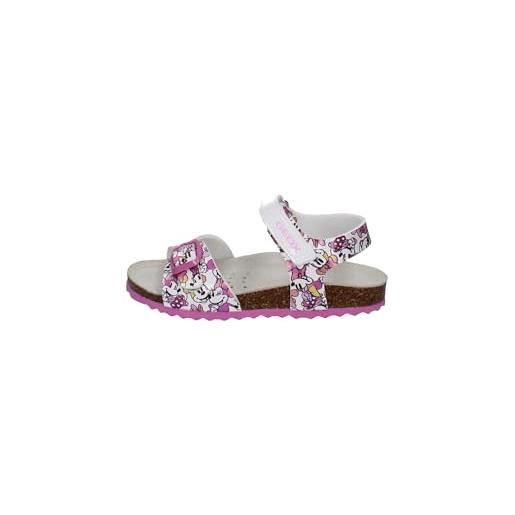 Geox b sandal chalki girl, sandali bambine e ragazze, bianco/rosa (white/pink), 24 eu