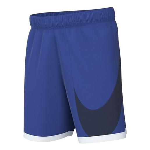 Nike b nk df hbr-pantaloncini da basket, game royal/bianco/medio, 8-9 anni bambino