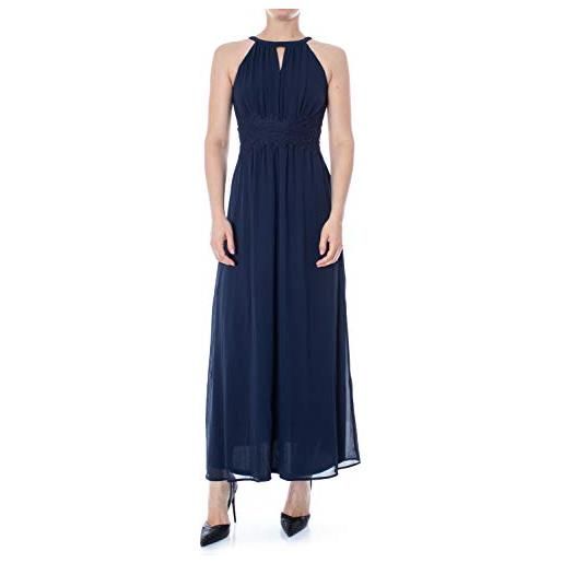 Vila clothes vimilina halterneck maxi dress - noos, vestito donna, blu (total eclipse), 44 (taglia produttore: 38)