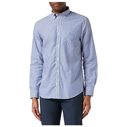 GANT reg broadcloth stripe bd, camicia uomo, blu ( college blue ), l