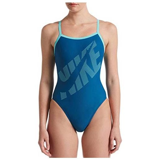 Nike racerback one piece, bikini donna, blu industriale, 30