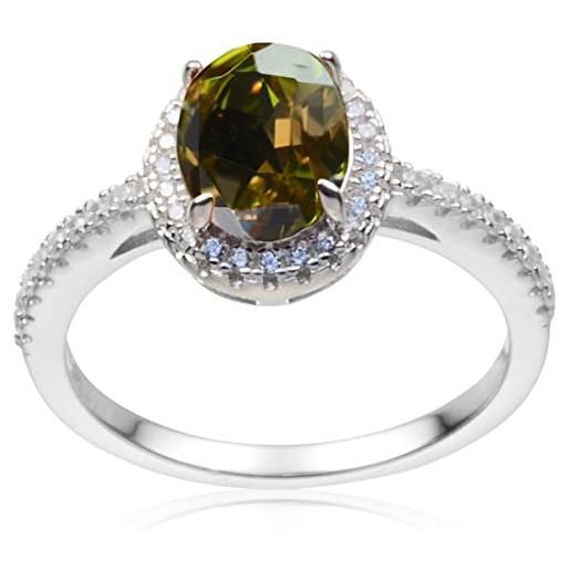 HIKARO anelli di alessandrite gioielleria raffinata per le donne anello di fidanzamento con gemma cambia colore anello in pietra ovale in argento sterling