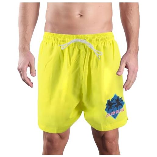 Calvin Klein medium drawstring km0km00431 shorts, safety yellow, s uomo