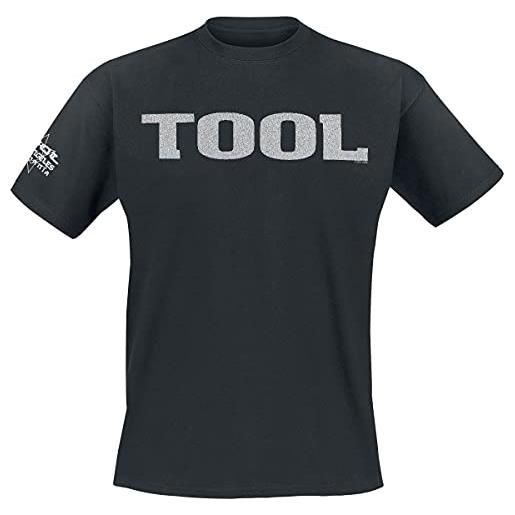 Tool metallic silver logo uomo t-shirt nero l 100% cotone regular