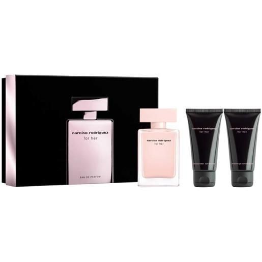 Narciso Rodriguez for her eau de parfum 50 ml + body lotion + shower gel cofanetto