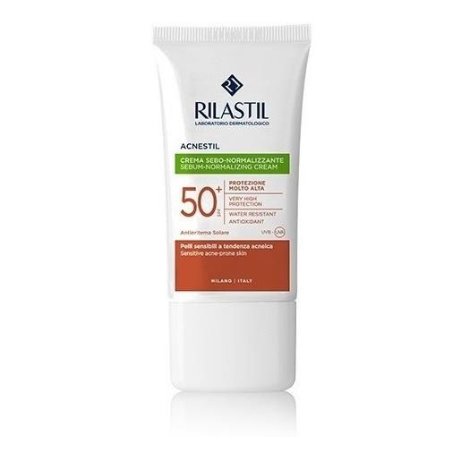 Rilastil acnestil crema viso sebo-normalizzate per pelli sensibili a tendenza acneica spf50+ 40 ml
