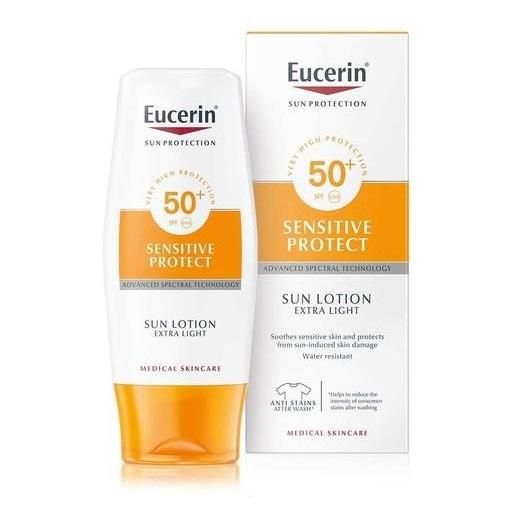 Eucerin sensitive protect sun lotion extra light spf50+ latte solare corpo texture leggera 150 ml