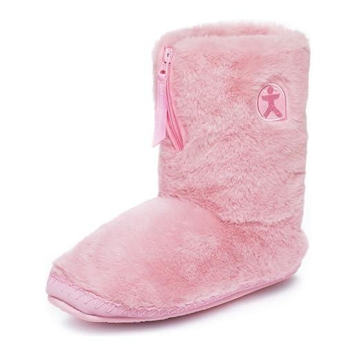 Bedroom Athletics pantofole da donna marilyn in finta pelliccia, morbide, calde, con chiusura a zip, in memory foam, resistenti, lavabili in lavatrice, rosa, 40/41 eu