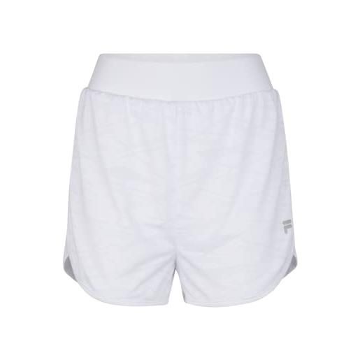 Fila rostock high waist shorts pantaloncini, lucent white, m donna