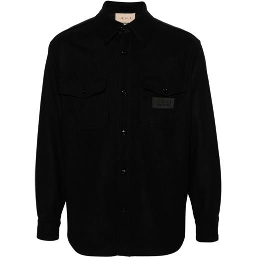 Gucci giacca-camicia con applicazione - nero