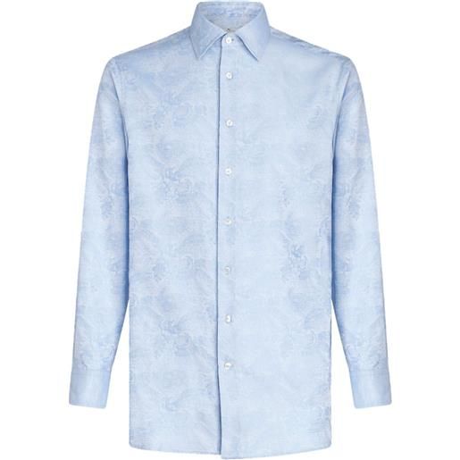 ETRO camicia con effetto jacquard - blu
