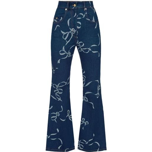 Nina Ricci pantaloni svasati con stampa grafica - blu