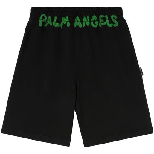 Palm Angels shorts sportivi con stampa - nero