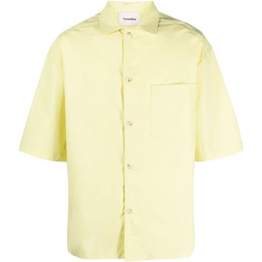 Nanushka camicia a maniche corte bodil - giallo