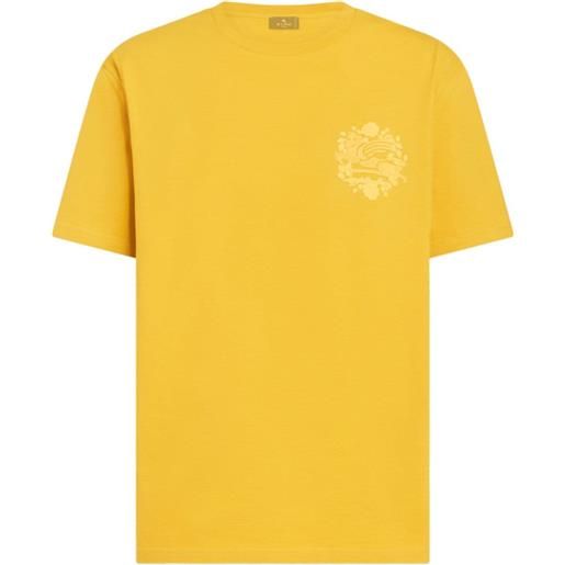 ETRO t-shirt con ricamo pegaso - giallo