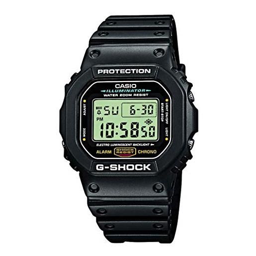Casio g-shock orologio 20 bar, nero, digitale, uomo, dw-5600e-1ver