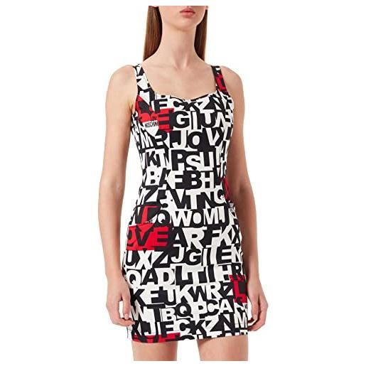Love Moschino tight fitting sleeveless tube dress vestito, let. Ner-bco-ros, 52 donna