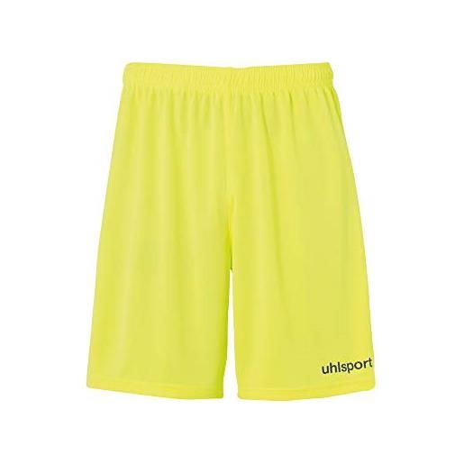 uhlsport - pantaloncini da bambino center basic, senza slip interno, bambini, 100334226, nero/giallo limone, 128