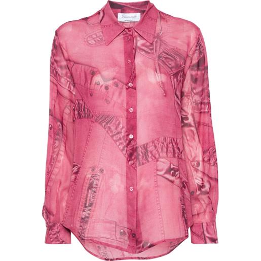 Blumarine camicia con stampa grafica - rosa