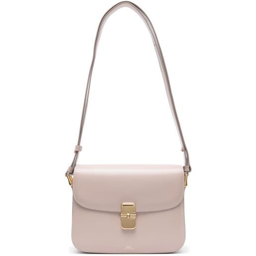 A.P.C. borsa a spalla grace in pelle - grigio