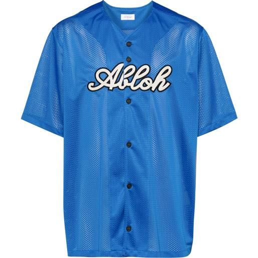 Off-White camicia da baseball con logo - blu