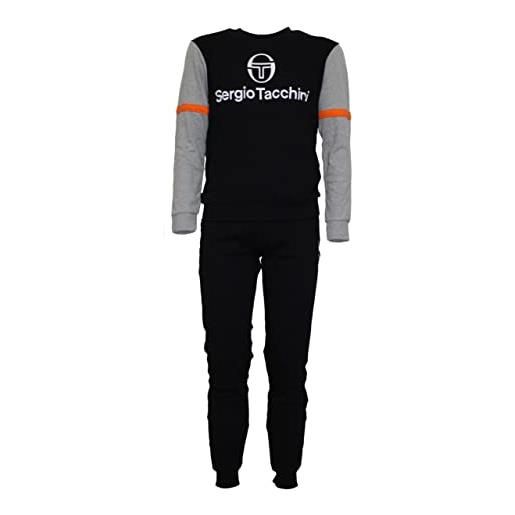 AZZETA pigiama uomo caldo cotone lungo invernale sergio tacchini 770, nero, m