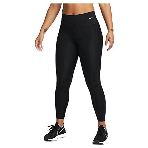 Nike dx0946-010 w nk df fast mr 7/8 tght nv pantaloni sportivi donna black/reflective silv s