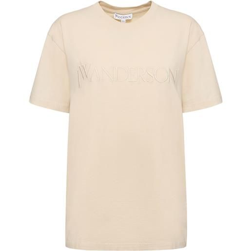 JW ANDERSON t-shirt in jersey con ricamo logo