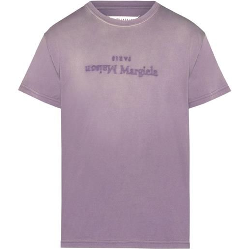Maison Margiela t-shirt reverse con stampa - viola