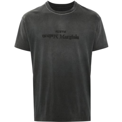 Maison Margiela t-shirt reverse con stampa - nero