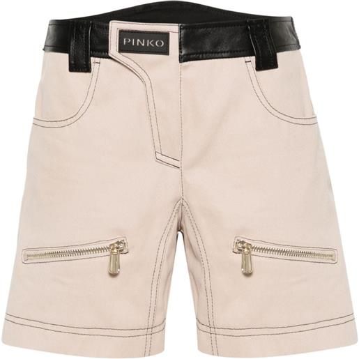 PINKO shorts scilla con design a inserti - toni neutri