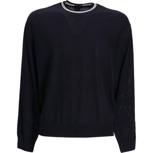 Emporio Armani maglione con dettaglio a righe - blu