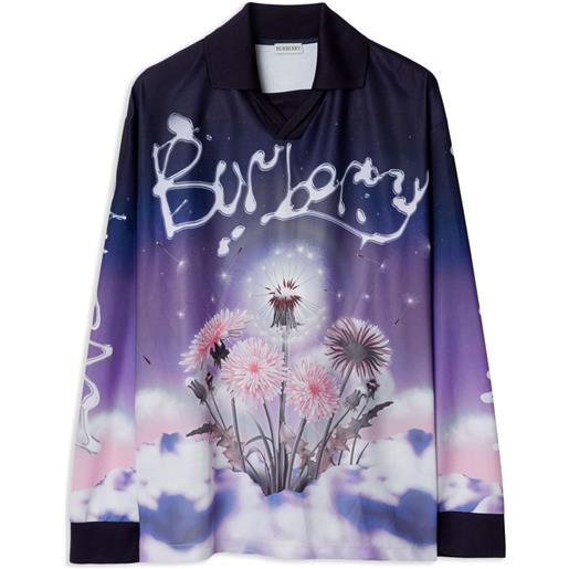 Burberry t-shirt dandelion con stampa grafica - viola