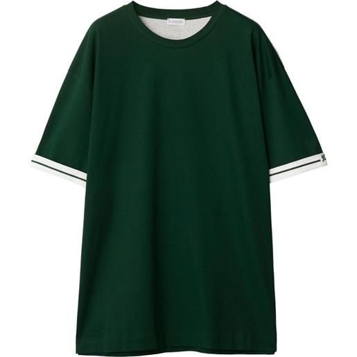 Burberry t-shirt con dettaglio a righe - verde