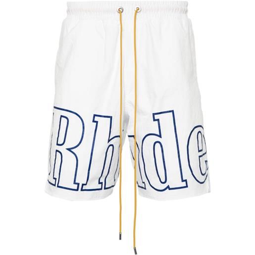 RHUDE shorts sportivi con stampa - bianco