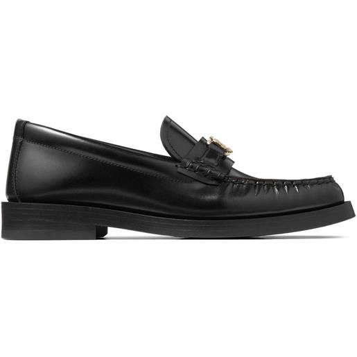 Jimmy Choo addie logo-plaque leather loafers - nero