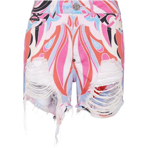 Philipp Plein shorts colorful circus corti - bianco