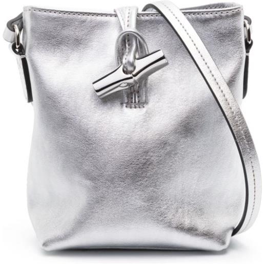 Longchamp borsa a tracolla roseau mini - argento