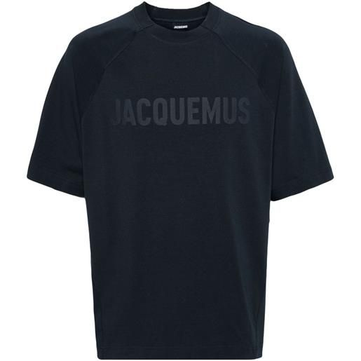 Jacquemus top le t-shirt typo a maniche lunghe - blu