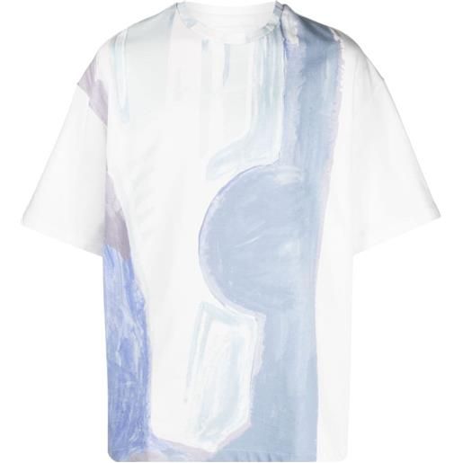 Jil Sander t-shirt con stampa liquid - bianco