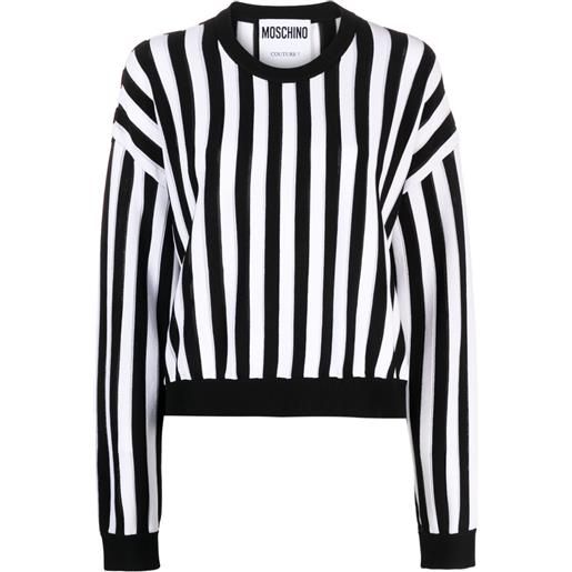 Moschino maglione a righe con design color-block - nero
