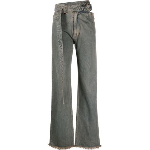 Jade Cropper jeans wrap belt dritti con cintura - blu