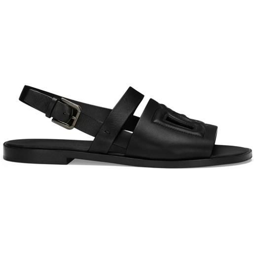Dolce & Gabbana sandali slides con logo goffrato - nero