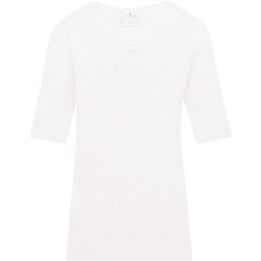 Courrèges maglione con applicazione logo - bianco