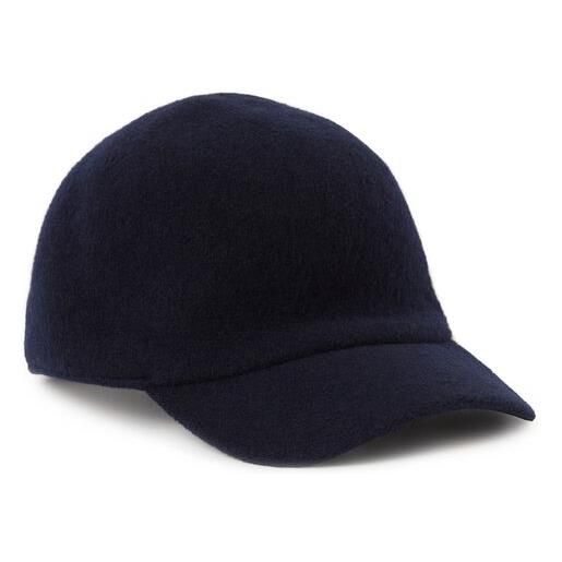Falconeri cappello in lana con visiera blu navy