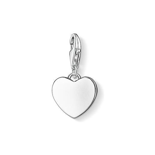 Thomas Sabo ciondolo da donna argento 925, plain silver heart charm flat