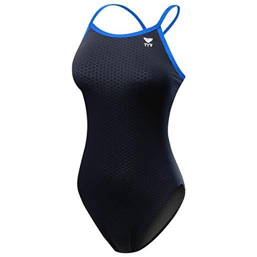 Tyr hexa diamondfit durafast elite, intero da allenamento nuoto donna, nero, 36