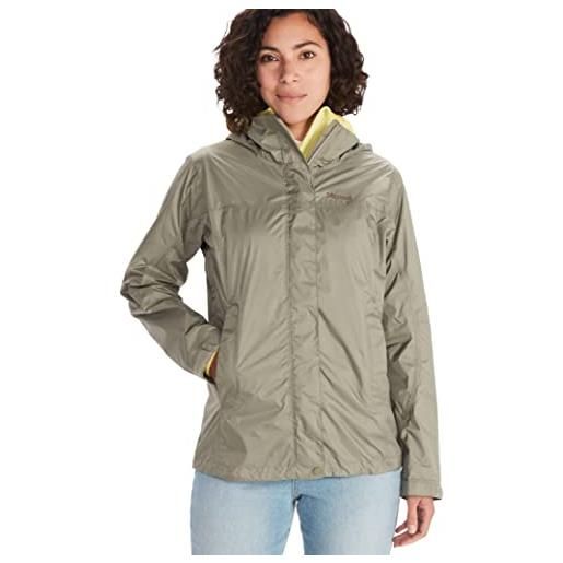 Marmot donna wm's precip eco jacket, giacca antipioggia rigida, impermeabile ultraleggera, antivento, impermeabile, traspirante, beige (vetiver), l