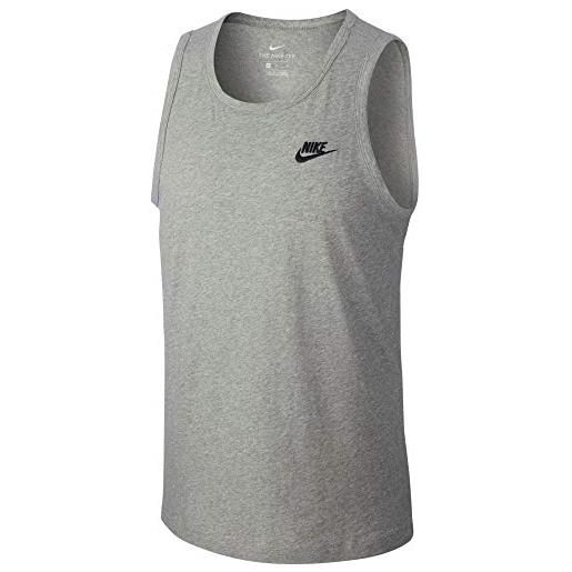 Nike sportswear, maglietta senza maniche uomo, grigio scuro melange/nero, 3xl
